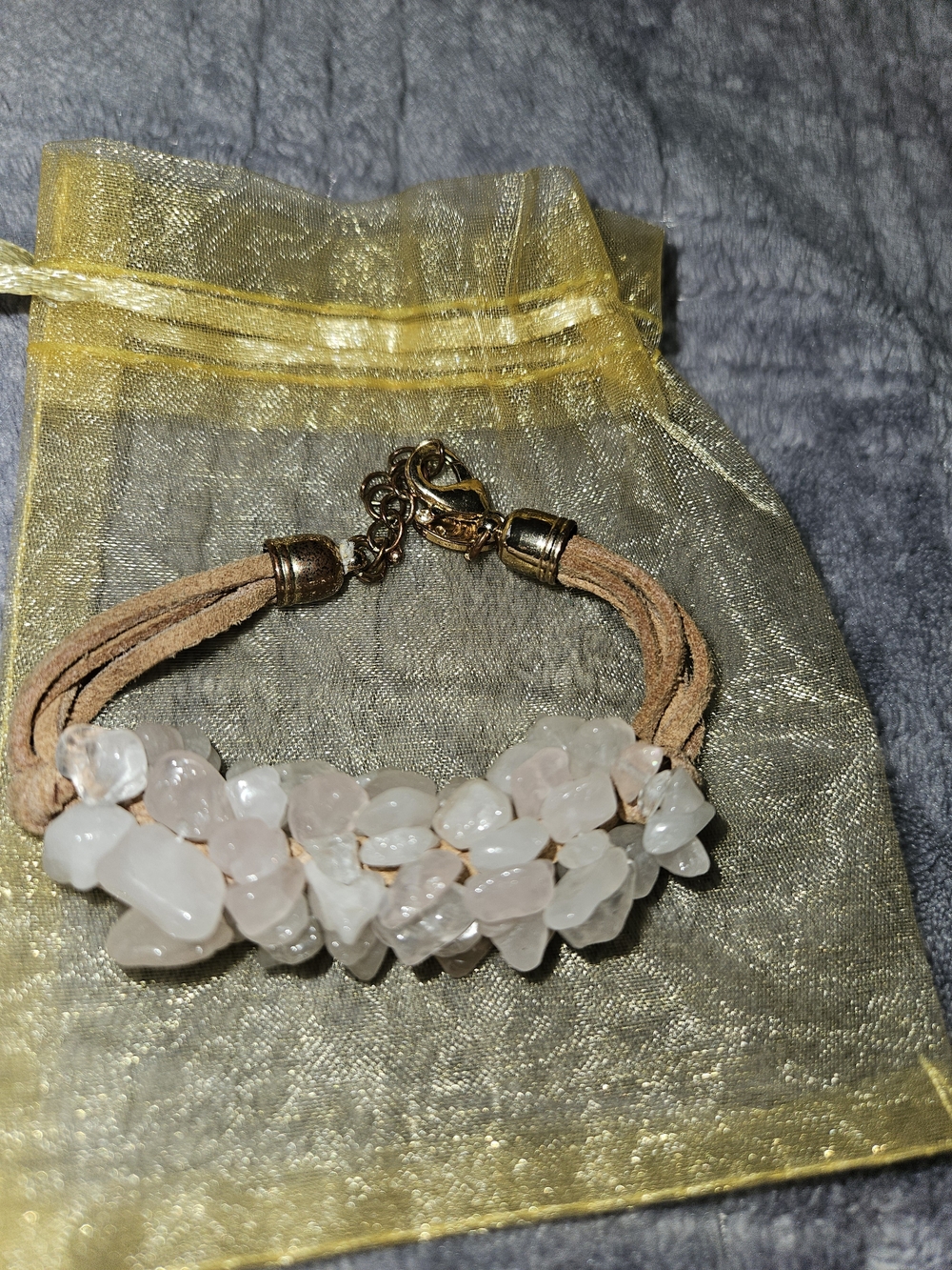 Light Coral Pink Multi-Strand Shell Chip Necklace Bracelet Earring Set - Picture 7 of 9